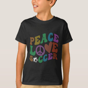 Camiseta Garota Groovy Paz Amor Futebol Chutando Ll Jogo Ca