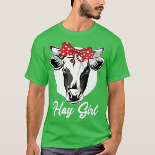 Camiseta Garota Hay Cow Farmer Girl
