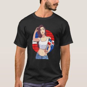 Camiseta Garota Hispânica Orgulho Dominicana República Domi