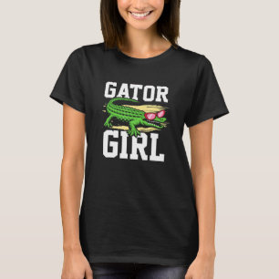 Camiseta Garota Jacaré para Homens Mulheres Crocodilo