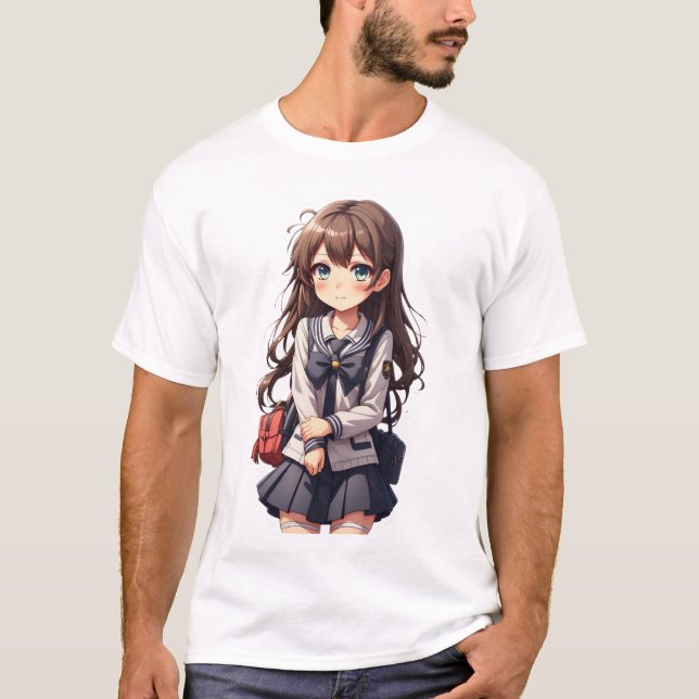Camiseta Garota japonesa da escola de animação (Frente)