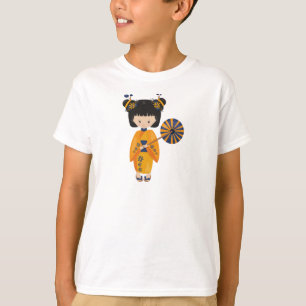 Camiseta Garota Japonesa, Japão, Garota Bonita, Orange Kimo