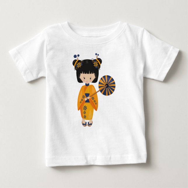 Camiseta Garota Japonesa, Japão, Garota Bonita, Orange Kimo (Frente)