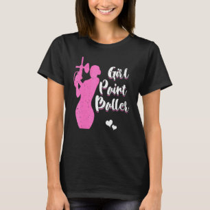 Camiseta Garota Jogadora de Paintball Feminina Atirando