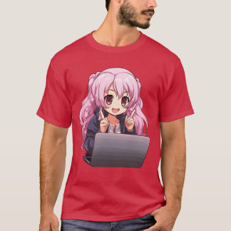 Camiseta Garota Kawaii Anime e Amigos Amantes de Anime de J