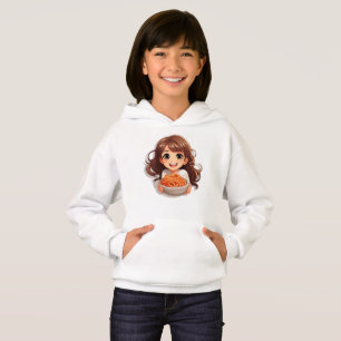 Camiseta Garota Kawaii Bonita Comendo Espaguete