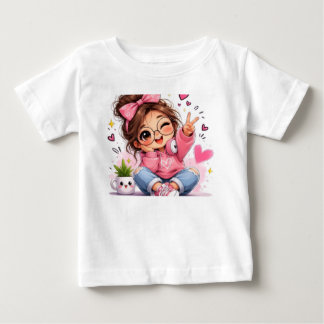 Camiseta Garota Kawaii Fofa Arco Rosa Estética