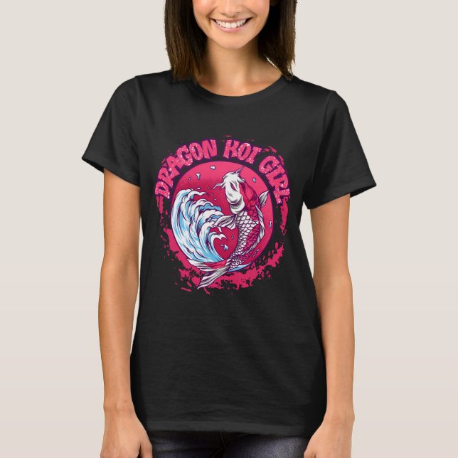 Camiseta garota koi dragão (Frente)