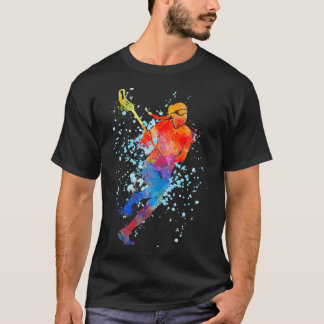 Camiseta Garota Lacrosse Garota Watercolor Sports Lacrosse 