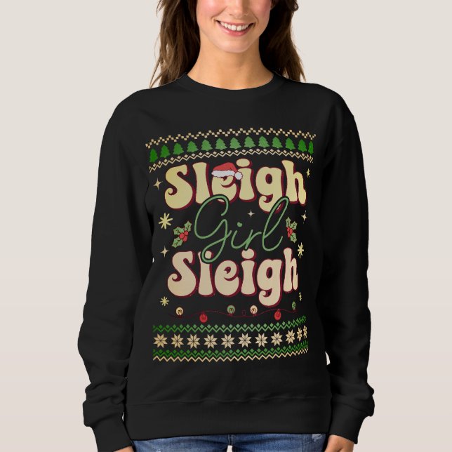 Camiseta Garota Leigh Sleigh Engraçado Retrô Lady Ugly Swea (Frente)