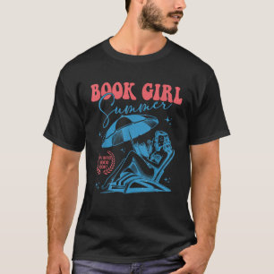 Camiseta Garota Lendo Livro De Verão Feliz Férias De Praia 