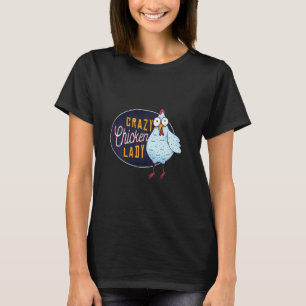 Camiseta Garota Louca de Frango Louco Animal Engraçado
