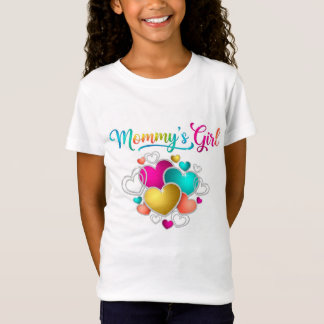 Camiseta Garota mamãe com Corações Vibrantes