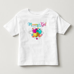 Camiseta Garota mamãe com Corações Vibrantes