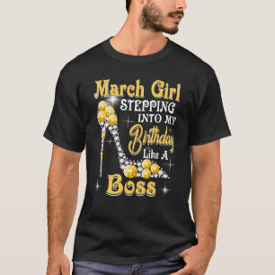 Camiseta Garota Marchando No Meu Aniversário Como Um Chefe