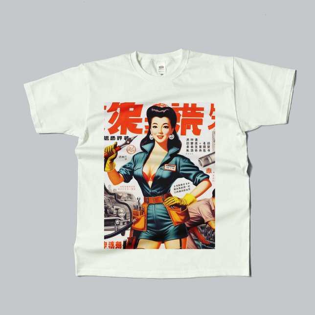 Camiseta Garota Mecânica Japonesa (Criador carregado)