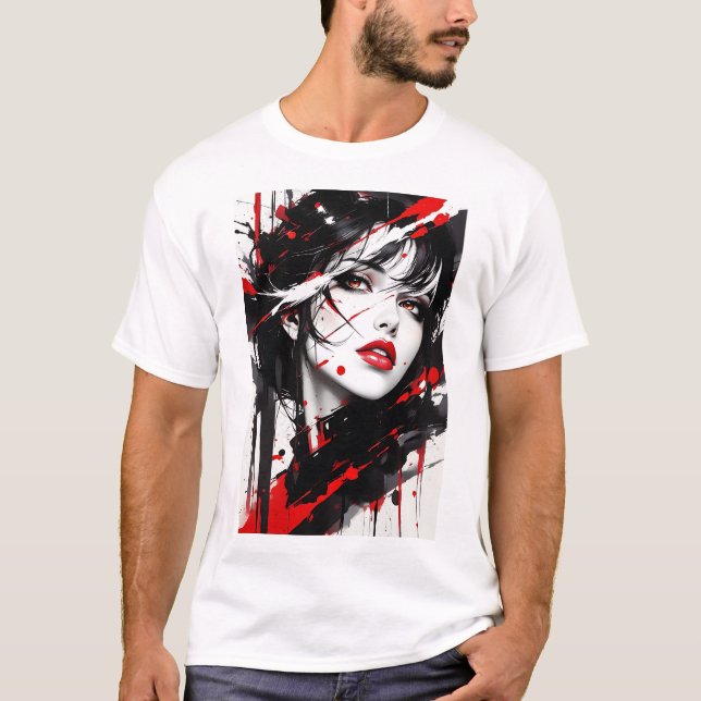 Camiseta garota misteriosa de anime (Frente)