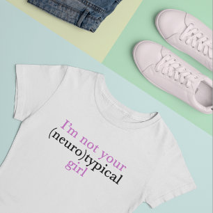 Camiseta Garota Não Neurotípica - Orgulho de Autismo Bonito