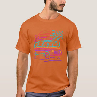 Camiseta Garota Neon Surf Van Sunset