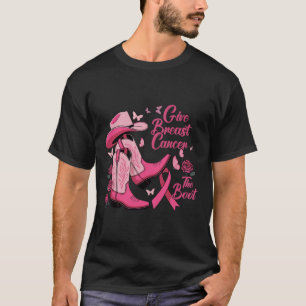 Camiseta Garota Ocidental Dando Ao Cancer Da Mama O Boot Aw