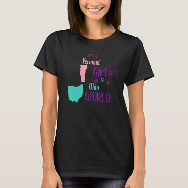 Camiseta Garota orgulhosa apenas uma garota Vermont em um m (Frente)
