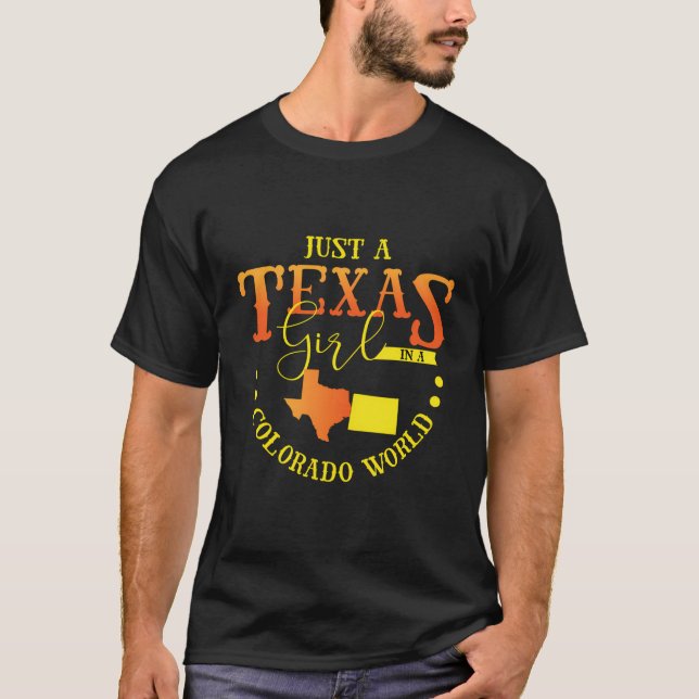 Camiseta Garota Orgulhosa Design Apenas Uma Garota Do Texas (Frente)
