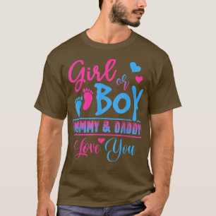 Camiseta Garota ou Mamãe e Pai te amam a revelação de gêner