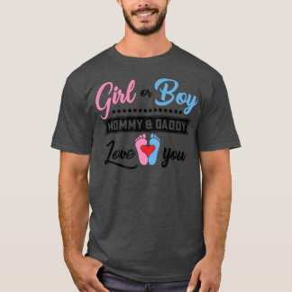 Camiseta Garota ou Mamãe e Pai te amam a revelação de gêner