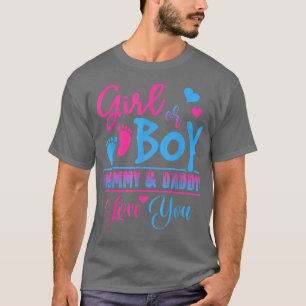 Camiseta Garota ou Mamãe e Pai te amam a revelação de gêner