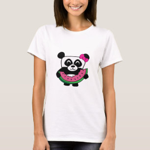 Camiseta Garota Panda com Fatia de Melancia