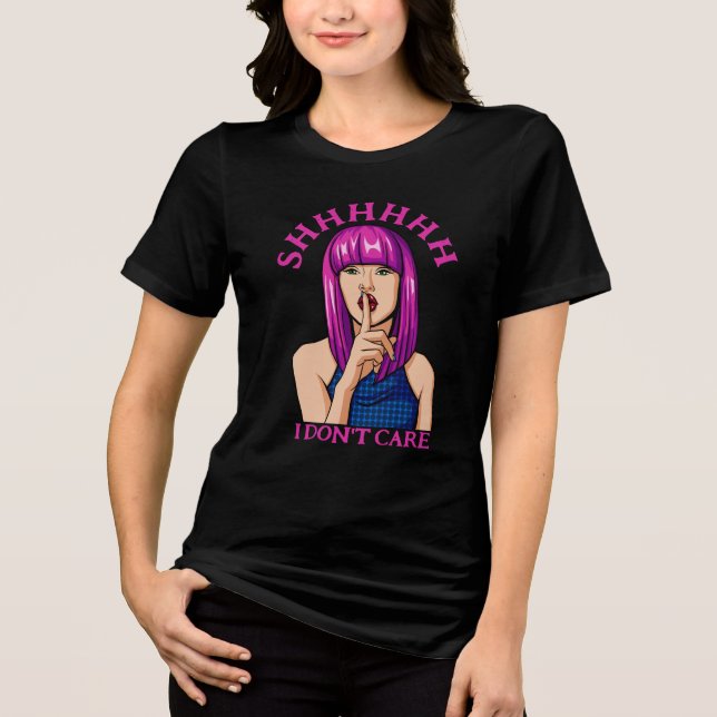 Camiseta Garota Pão Rosa Não se importa (Frente)