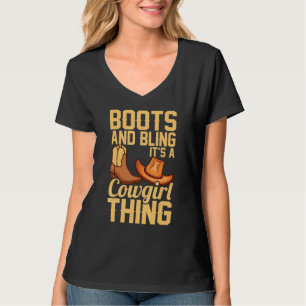 Camiseta Garota Para Meninas Legal Rodeo Boots Bling
