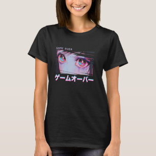 Camiseta Garota Pastel Gótica Glitch Anime GAME OVER Vaporw