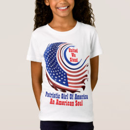 Camiseta Garota Patriótica dos EUA de Design Transparente