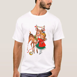 Camiseta Garota Pequena de Cabelo Empinado Rena