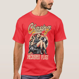 Camiseta Garota Petrolhead Caruning perseguindo bandeiradas