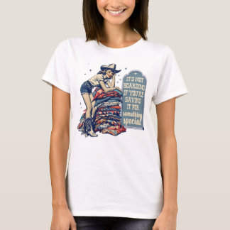 Camiseta Garota pin-up caubóiia ocidental costureira de col