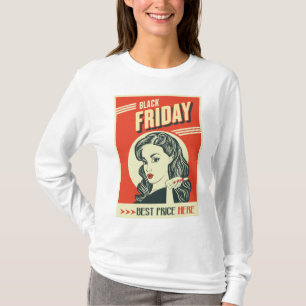 Camiseta Garota Pin-Up Retro Black Friday Pop Art