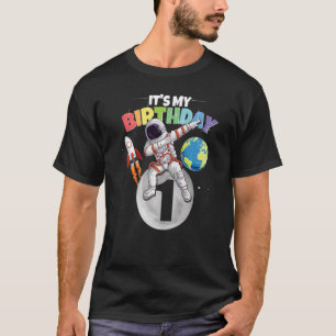 Camiseta Garota primeiro aniversario do Astronauta de Dabbi