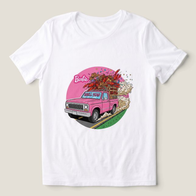 Camiseta Garota Que Adora O Teu Caminhão De Crawfish! 🚚 💖 (Design frontal)