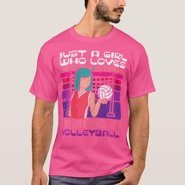 Camiseta Garota Que Ama Meninas Otaku Jogadoras De Voleibol (Frente)