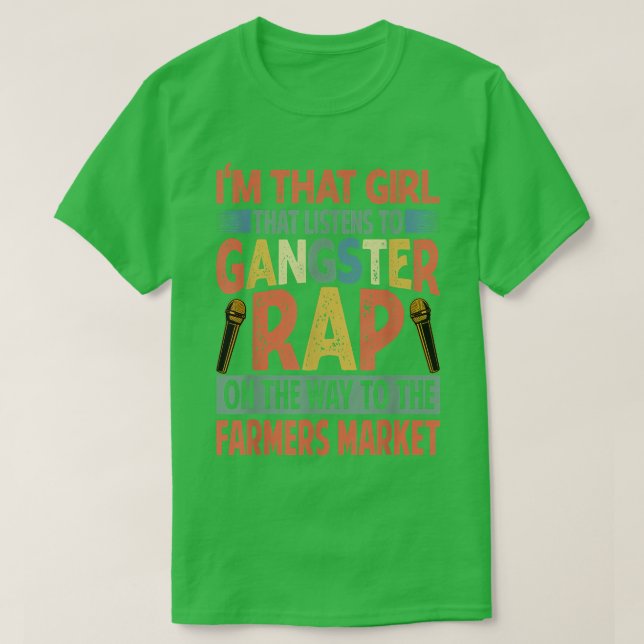 Camiseta Garota Que Escuta O Mercado De Produtores De Rap (Frente do Design)