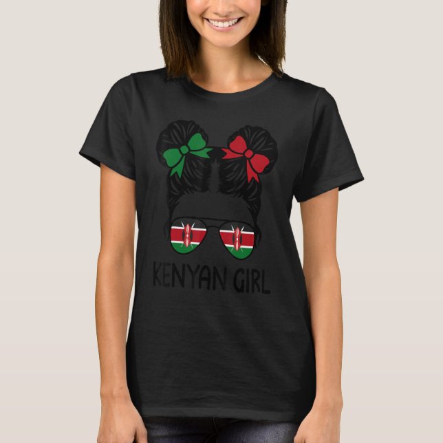 Camiseta Garota Queniana Mensagem Bun Orgulho Quênia Mulher (Frente)