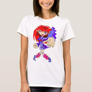 Camiseta Garota Retro Cyberpunk.