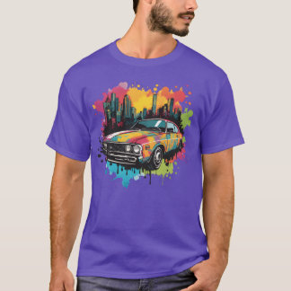 Camiseta Garota retrô de carro neon Retro Splash