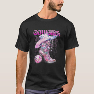 Camiseta Garota Rosa Boca Disco Western Country Cow Girl