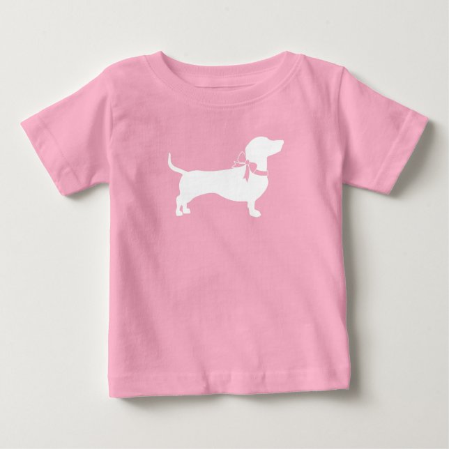 Camiseta Garota-Rosa Chá de fraldas--Canino (Frente)