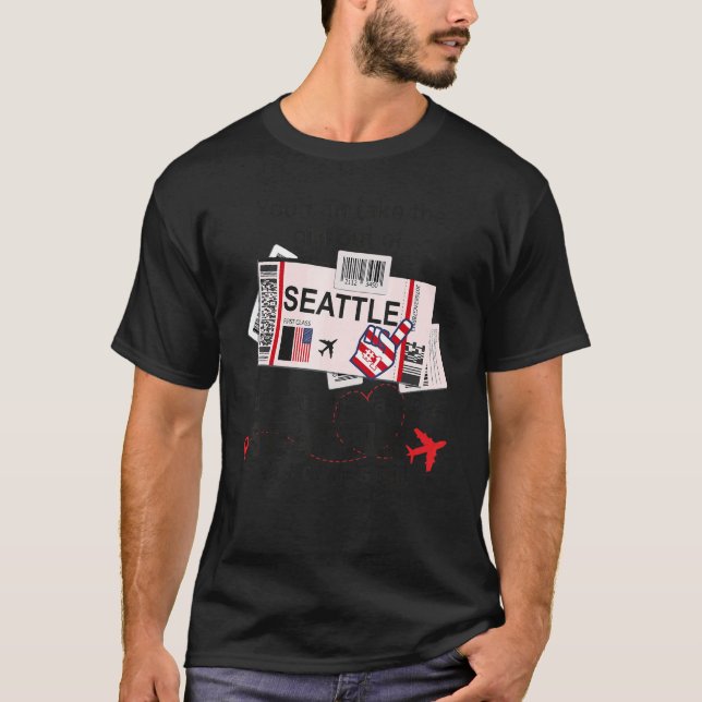 Camiseta Garota Seattle - Passagem de Embarque de Seattle (Frente)