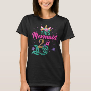 Camiseta Garota segundo aniversário de Crianças Unicórnio S