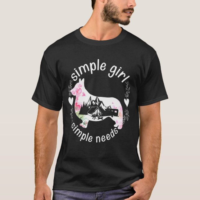 Camiseta Garota Simples Necessidades Simples Acampamento Co (Frente)